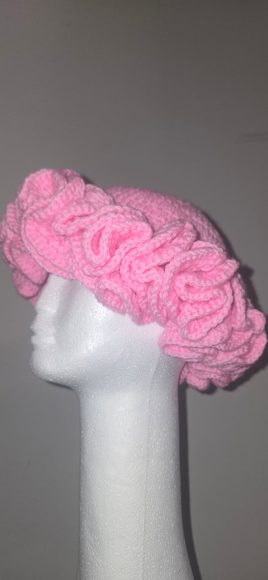 (Copy) Hat ruffle crochet for women and kids / handmade and scarf