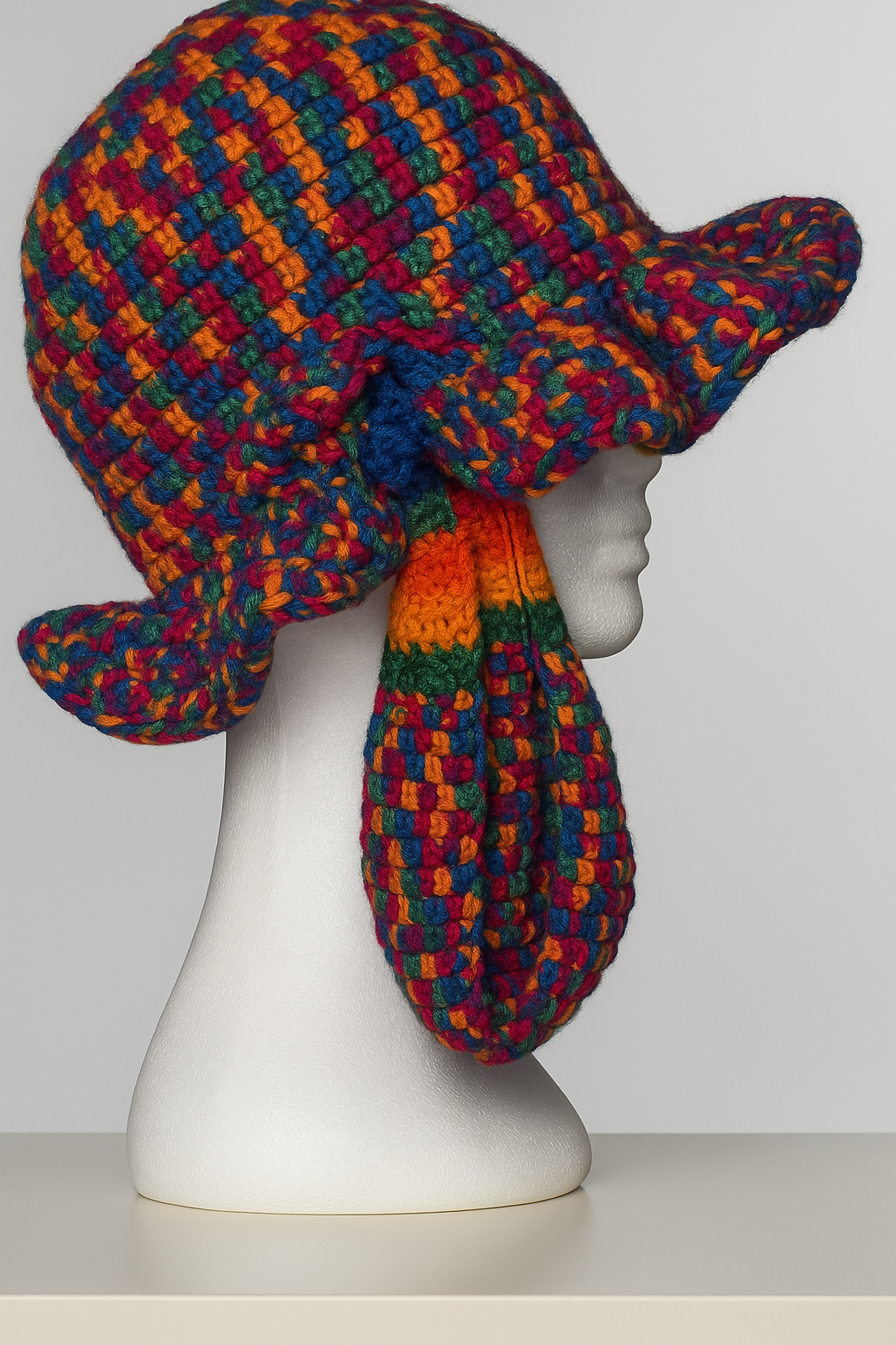 Hat ruffle crochet for women and kids / handmade and scarf