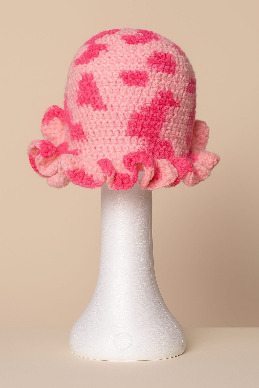 Hat ruffle crochet for women and kids / handmade and scarf